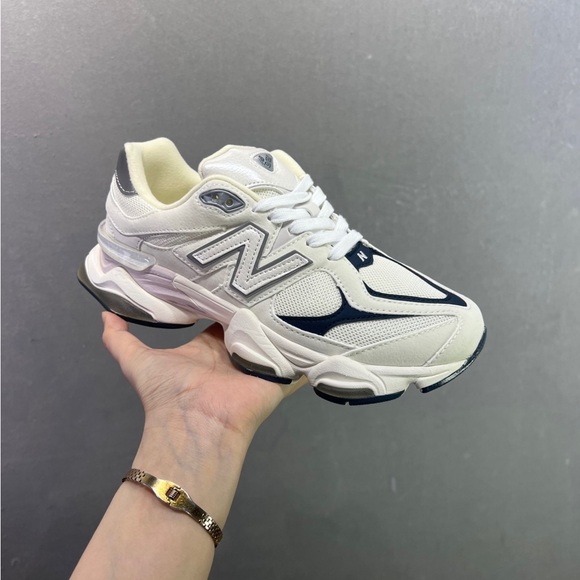 New Balance Shoes - New Balance 9060 Women's White & Navy Chunky Retro-Runner Sneaker